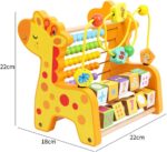 Girafa din lemn cu jucarie motrica si abac