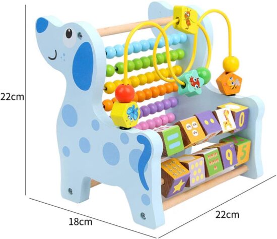 Jucarie motrica 3in1 Animale cu Abac si Labirint din lemn