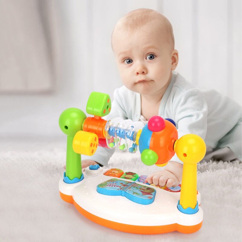 Jucarie muzicala Pianina cu zornaitori pentru bebe