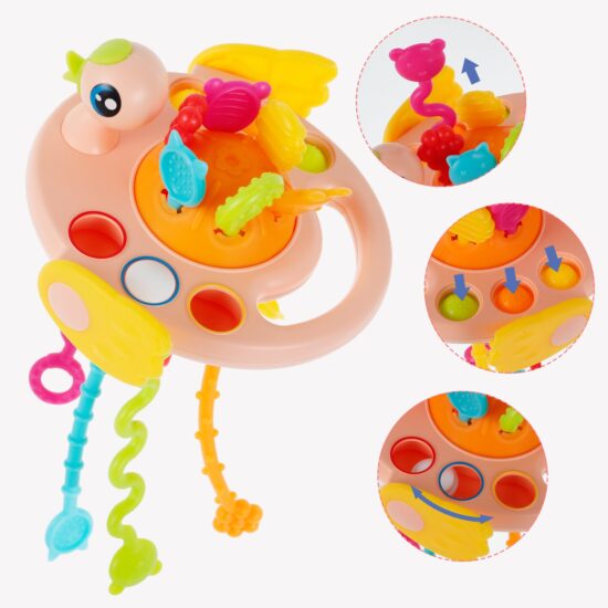 Jucarie senzoriala pentru copii cu corzi de tragere