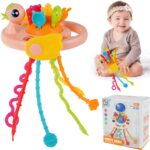 Jucarie senzoriala pentru copii cu corzi de tragere