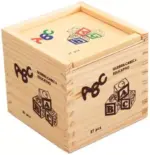 Cuburi din lemn cu litere si cifre ABC