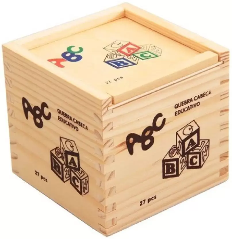 Cuburi din lemn cu litere si cifre ABC