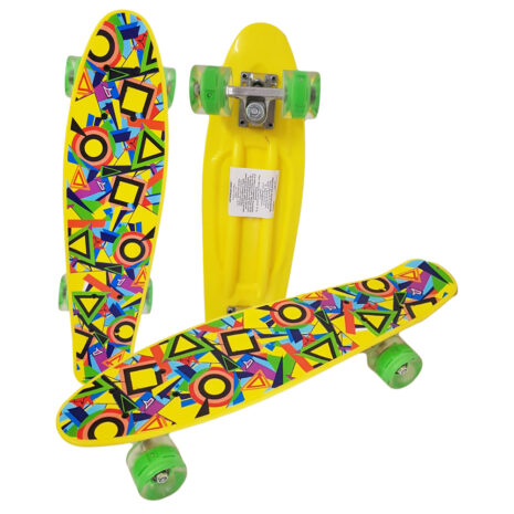 Penny board Geometrie cu roti luminoase din silicon