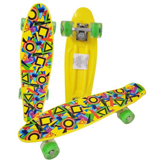 Penny board Geometrie cu roti luminoase din silicon