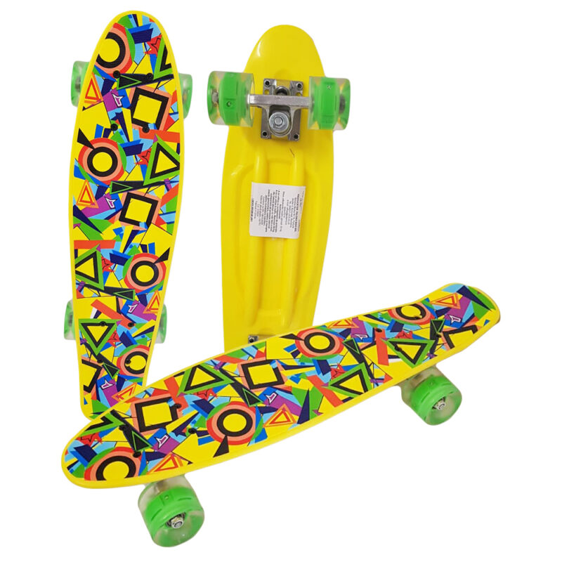 Penny board Geometrie cu roti luminoase din silicon