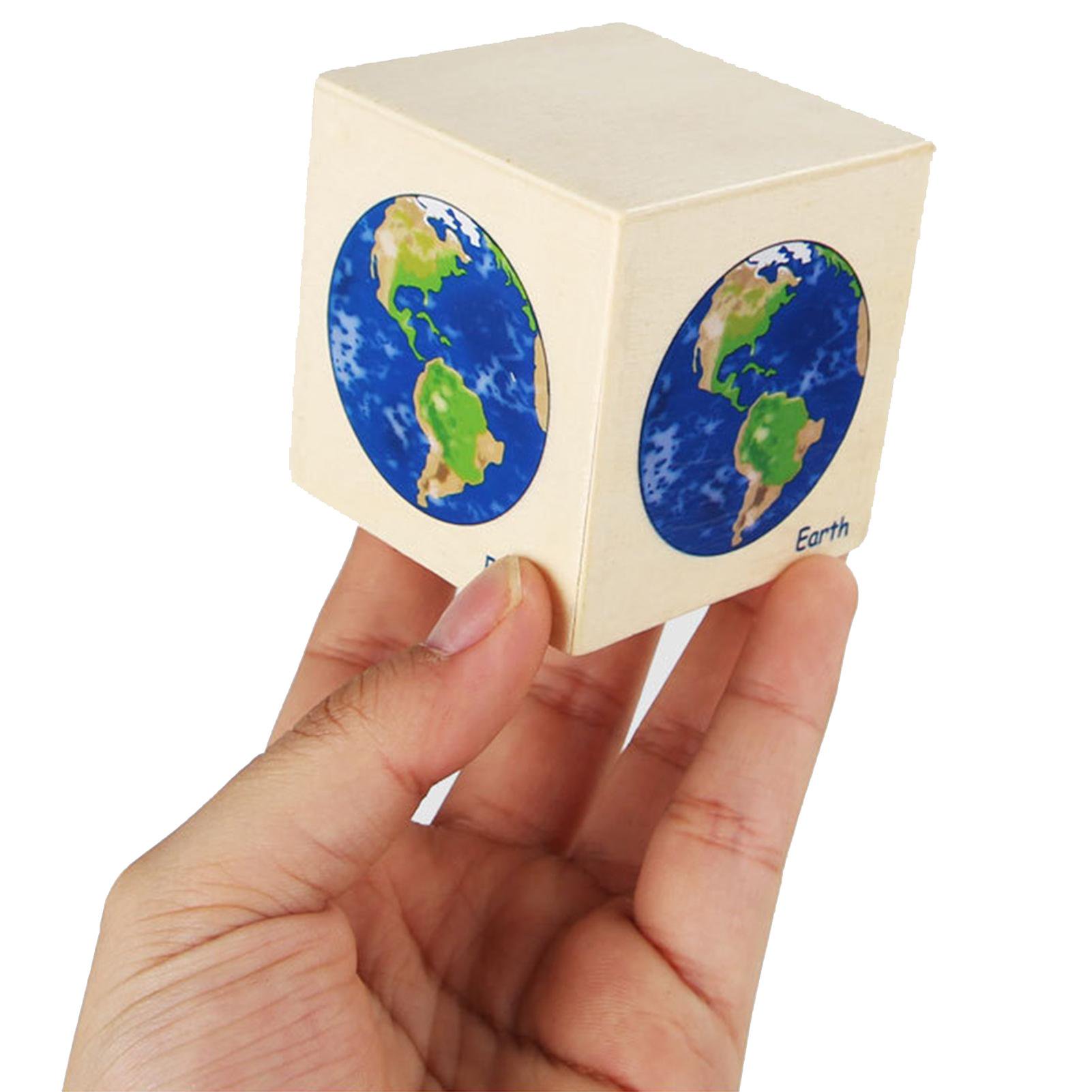 Cuburi turn set 8 cuburi din lemn cu Planete
