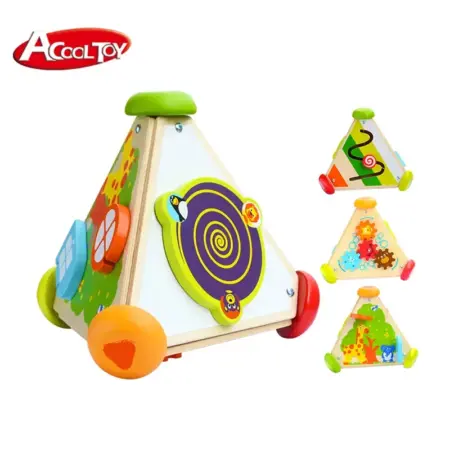 Piramida muzicala lemn cu activitati educative copii