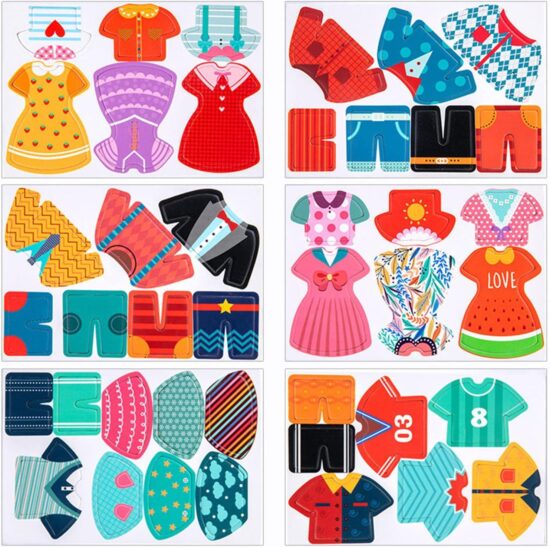 Puzzle imbraca familia si intinde rufele la uscat Joc educativ din lemn