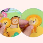 Puzzle din lemn colorat Incastru cu maner gros Ferma animalelor