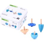 Set 4 jucarii Spinner sub forma de titirezi din lemn