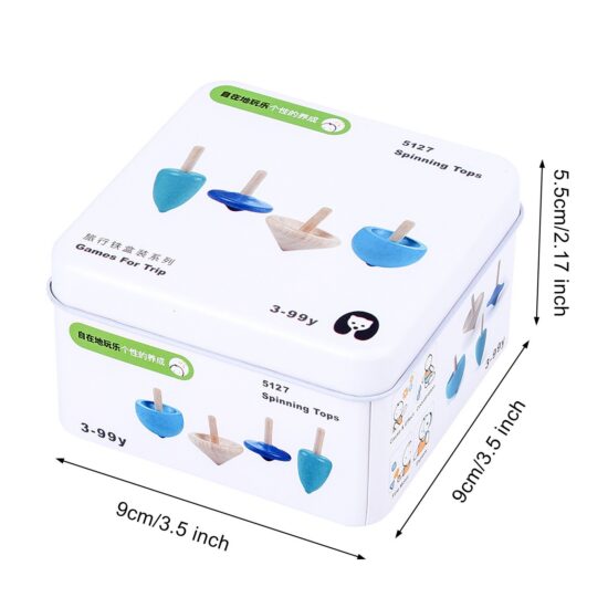 Set 4 jucarii Spinner sub forma de titirezi din lemn