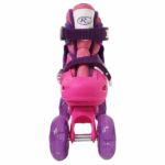 Set Role reglabile Fucsia 4 roti Cotiere Casca protectie