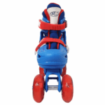Set Role reglabile copii albastru 4 roti luminoase Casca