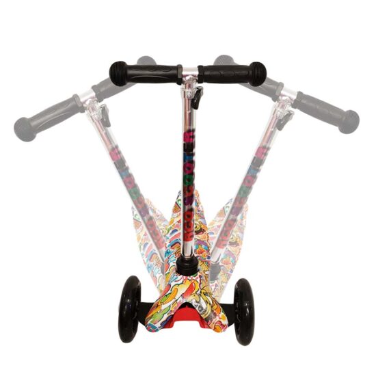 Trotineta Negru 3 Roti luminoase din silicon pentru copii