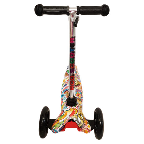 Trotineta Negru 3 Roti luminoase din silicon pentru copii