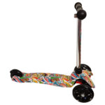 Trotineta Negru 3 Roti luminoase din silicon pentru copii