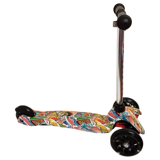 Trotineta Negru 3 Roti luminoase din silicon pentru copii