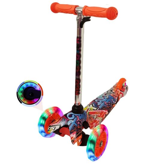 Trotineta Portacaliu 3 Roti Luminoase din silicon copii tricicleta