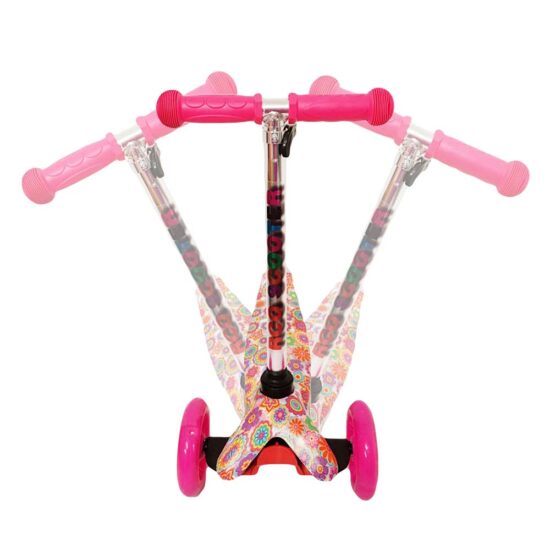 Trotineta Roz 3 Roti Luminoase din silicon pentru copii