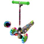 Trotineta Verde 3 Roti Luminoase din silicon copii triciclete
