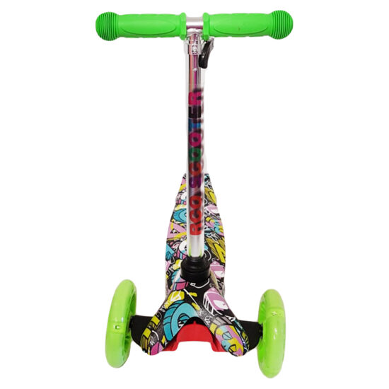 Trotineta Verde 3 Roti Luminoase din silicon copii triciclete