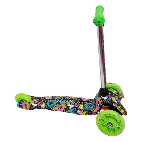 Trotineta Verde 3 Roti Luminoase din silicon copii triciclete