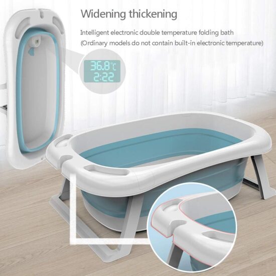 Cadita de baie cu suport din burete si termometru pliabila