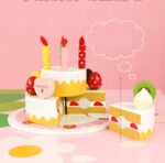 Carucior lemn Tortul muzical Stand cu desert Briose