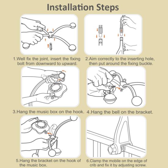 Carusel muzical Steluta cu animale Proiector mobil