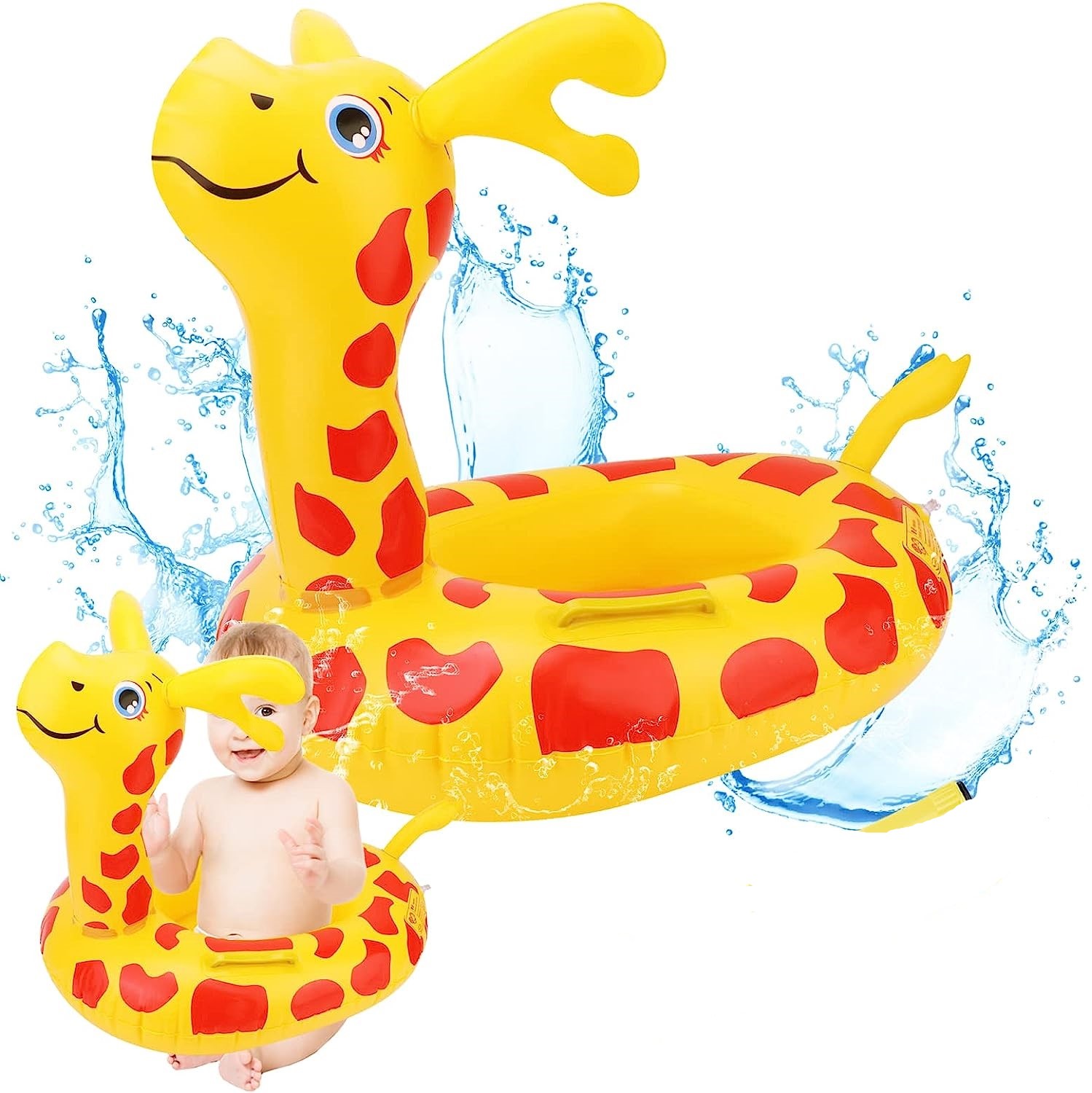 Colac de Inot tip chilotel Girafa cu manere gonflabila