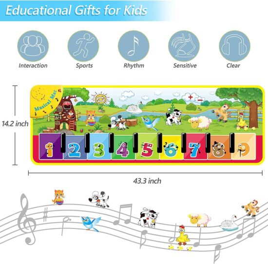 Covoras muzical cu Tastatura de pian si Cifre de la 1-9