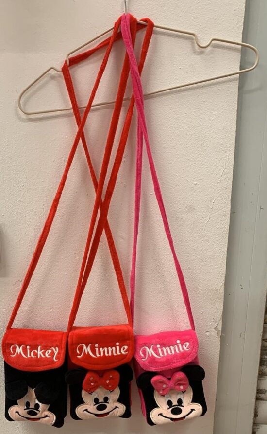 Geanta de umar postas Minnie-Mickey Mouse din plus