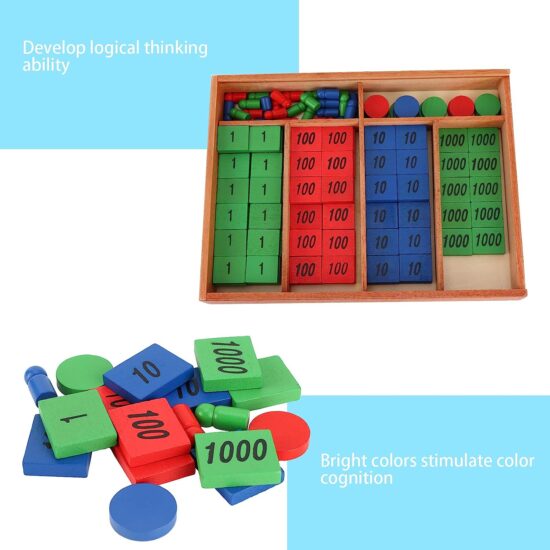 Joc Montessori Invatarea matematicii cu cilindri colorati