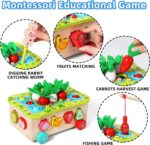 Joc Montessori Puzzle Pescuit Gradina cu morcovi-viermi