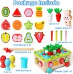 Joc Montessori Puzzle Pescuit Gradina cu morcovi-viermi