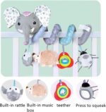 Jucarie zornaitoare si de dentitie pentru patutul bebelusului Elefantul
