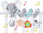 Jucarie zornaitoare si de dentitie pentru patutul bebelusului Elefantul