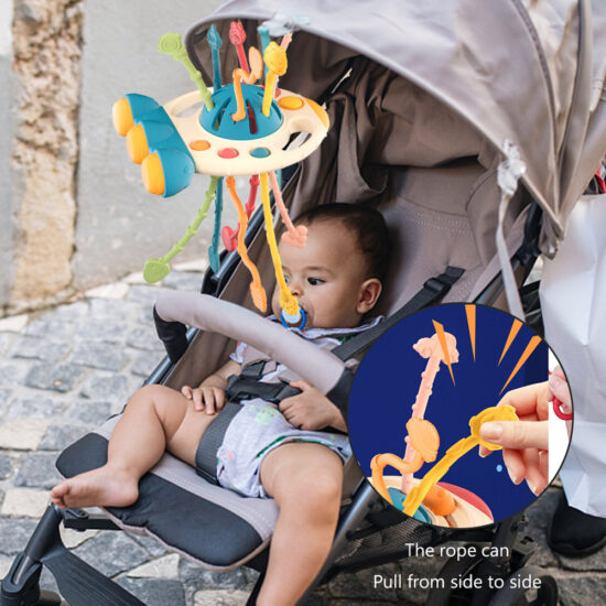 Jucarie motrica din silicon Trage snurul dentitie bebe