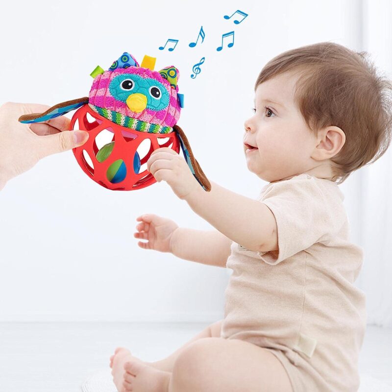 Jucarie senzoriala bebe Mingea zornaitoare animalute