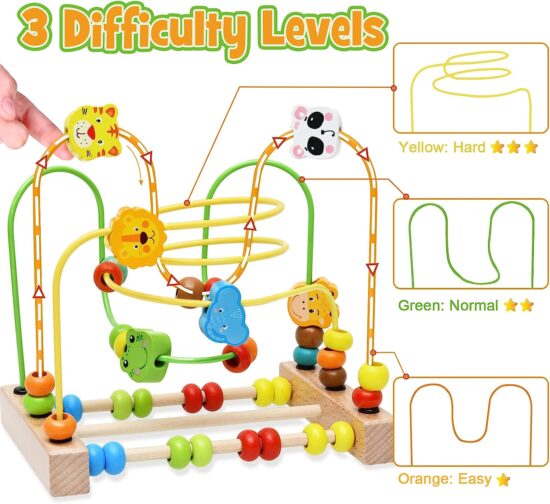 Labirint motric Circuit cu animale Abac cu bile colorate