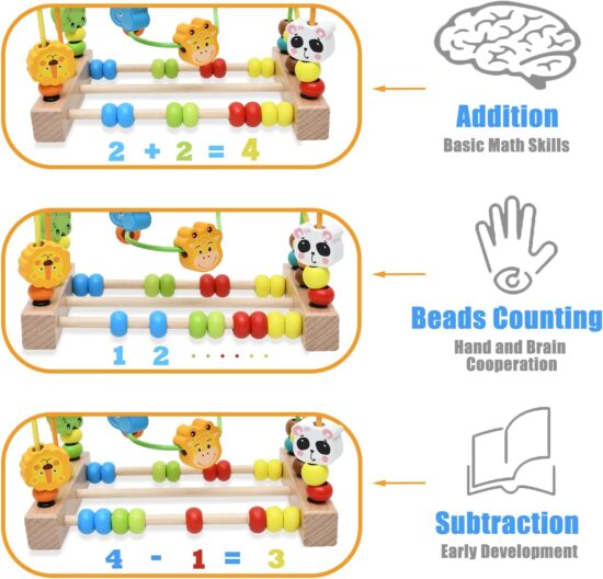Labirint motric Circuit cu animale Abac cu bile colorate