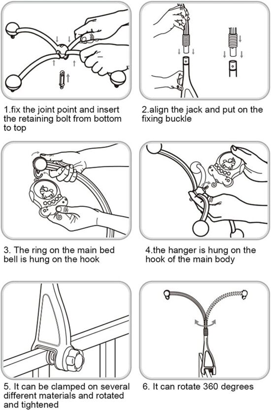 Proiector rotativ bebe Carusel muzical cu zornaitori