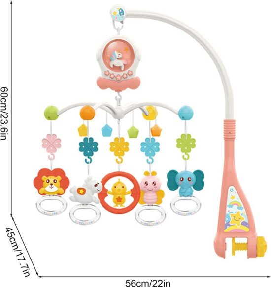 Proiector rotativ bebe Carusel muzical cu zornaitori