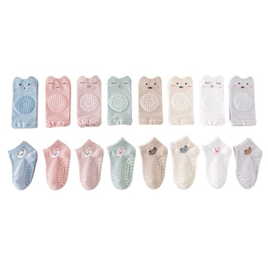 Set Genunchi Sosete anti-alunecare bebelusi Protectii