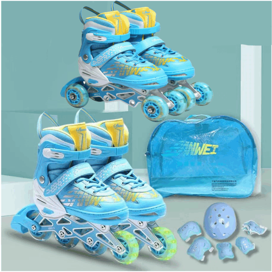 Set Role Reglabile bleu protectii Pozitionarea rotilor 2in1