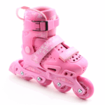 Set Role reglabile Roz casca cotiere genunchiere copii