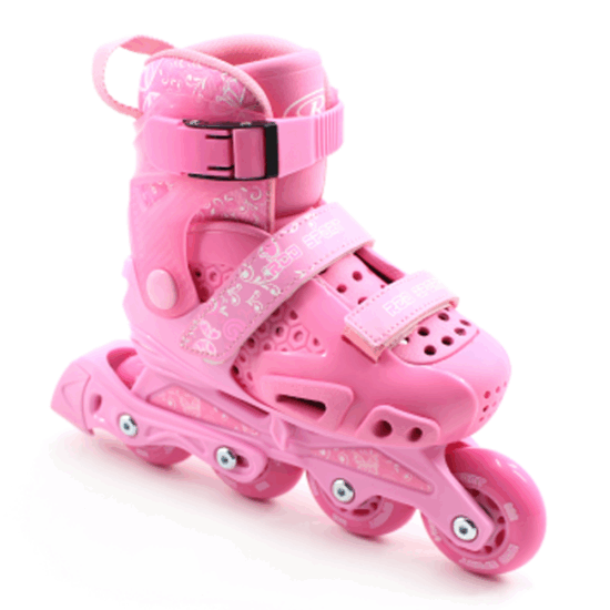 Set Role reglabile Roz casca cotiere genunchiere copii