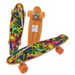 Skateboard Portocaliu cu roti silicon lumini Pennyboard