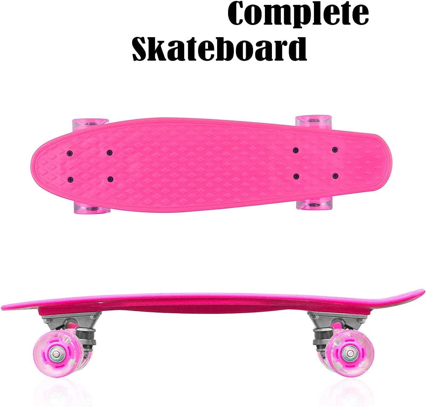 Skateboard Roz copii cu Roti luminoase din silicon